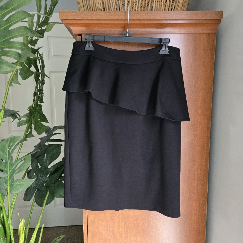 Cartise Black layered ruffled pencil skirt